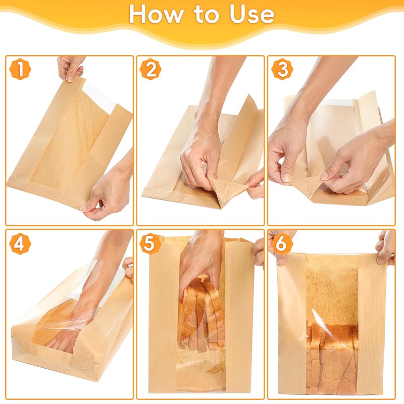 Funcoo 30 pcs Bread Bags for Homemade Bread Paper Sourdough