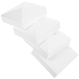 ARTIBETTER 4pcs Wood Fence Post Caps, Plastic Waterproof Fence Post Topper Cover Decking Post Top Cap Cover for Mailbox Lamp Post Decking Outdoor, Black