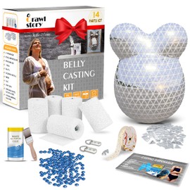 Crawl Story Belly Cast Kit Pregnancy-Baby Casting kit | With 5-Plaster Cloth Roll, Hanging Hardware & Decorative items| Perfect Baby Shower & Pregnancy Gifts|Pregnancy Belly casting kit baby bump cast