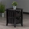 Winsome Morris Wood Side Table with 2 Foldable Baskets in