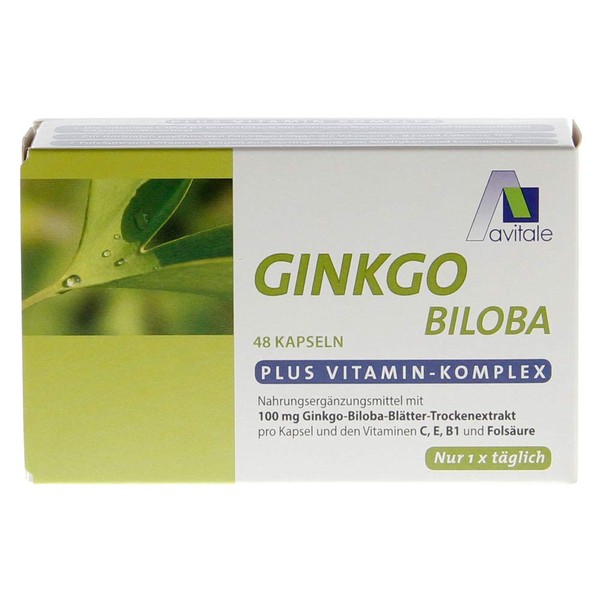 Avitale Ginkgo 100 mg capsules + B1, C + E, 48 pieces, 1 pack (1 x 28 g)