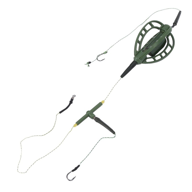Lwuey Fishing Baits Hooks, Carp Cage Fish Feeder Tackle Accessory