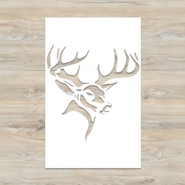 Buck Stencil | Reusable Hunting Animals Deer Silhouette Stencils for Painting on Wood, Glass, Wall, Rock, Fabric, Walls, Canvas, Glassware, Spray Painting, Airbrushing | Deer Stencil (8.5"x 11")