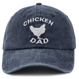 Chicken Dad Hat, Funny Farm Rooster Decor Baseball Cap, Chicken Lover Gifts for Men, Fathers Thanksgiving Christmas Birthday Gifts for Papa Husband Navy