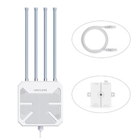 WAVLINK Outdoor WiFi Extender, WiFi6 Outdoor Wireless Access Point/WiFi Repeater/Router, Dual Band 2.4G+5G AX1800 Mesh Extender with PoE/4x8dBi Antennas/IP67 Weatherproof Housing