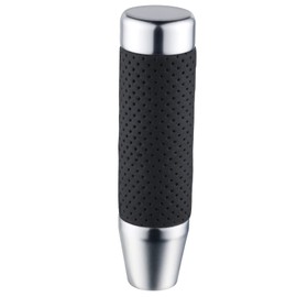 Abfer 130mm Alloy PU Shifter Knob Car Shift Knob Auto Manual Vehicle Universal Car Accessories Interior (Silver)