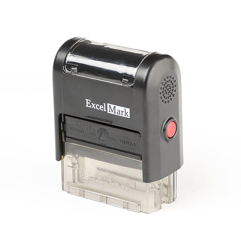 ExcelMark Posted Self Inking Rubber Stamp - Red Ink with