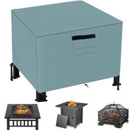 Fire Table Covers Square,Waterproof Outdoor Fire Pit Cover, 420D Heavy Duty Oxford Fabric Firepit Covers,UV Resistant Patio Fire Pit Table Cover Gas Fire Pit Accessories,32.3''L x 32.3''W x 23.6''H