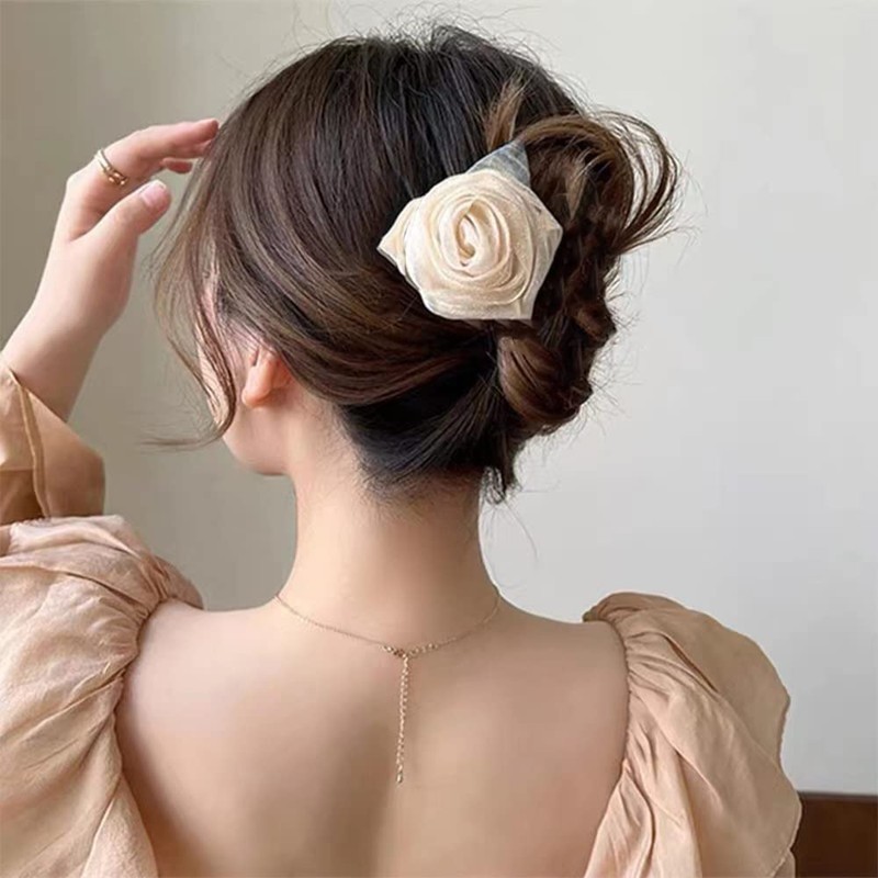 Kanzashi Handmade Camellia Camellia Hair Accessory Yukata Kimono Kimono Accessories