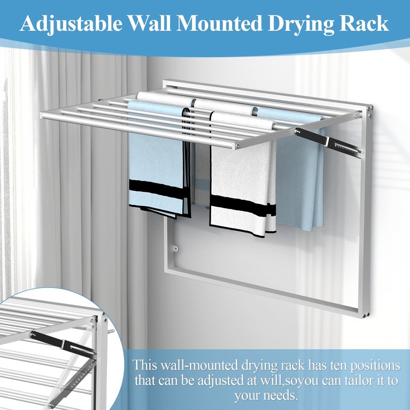 2 Pcs Wall Mount Clothes Drying Rack 26 X 31.5