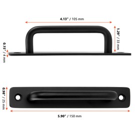 SINJEUN 6 Pcs 6 Inch Pull Push Door Handles, Aluminum Alloy Sliding Door Handles with Screws Barn Door Handles for Barn, Closet and Cabinet, Black