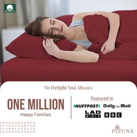 Pizuna 100% Cotton Housewife Pillowcases 2 Pack Rio Red 48x74cm, 400 Thread Count Long Staple Combed Cotton Pillow Cover, Sateen Weave Standard Housewife Pillowcase (Cotton Pillowcase Pack of 2)