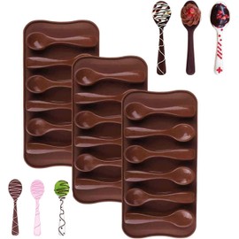 Spoon Shaped Chocolate Silicone Mold 3PCS-6 Cavity Hot Chocolate Spoon Molds for Hot Cocoa & Coffee Butterscotch Handmade Chocolate Stirring Spoons by Vencilazy