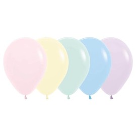 Sempertex Pastel Matte Latex Balloons 50 Pieces, 12 cm Size, Assorted
