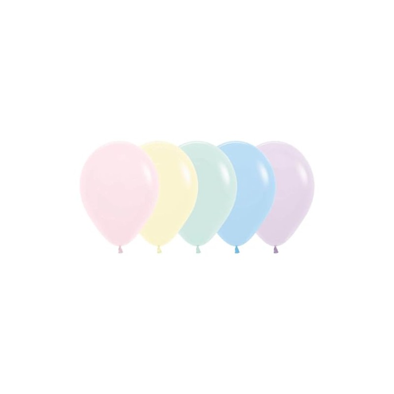 Sempertex Pastel Matte Latex Balloons 50 Pieces, 12 cm Size,
