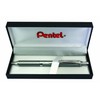 Pentel BL407P-BOX EnerGel Liquid-Gel-Roller Sterling with Silver Case, Stroke Width