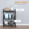 Walnut 3-Tier Modern Kitchen Trolley Versatile Portable Storage with Eco-Friendly