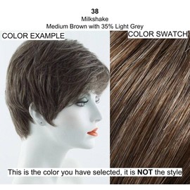 Jazz Avg Cap Color 38 Milkshake - Jon Renau Wigs 5" Short Synthetic Ultra-Lightweight Layered Sides Flipped-Out Nape Playful Shag O'Solite Open Weft Cap Bundle MaxWigs Hairloss Booklet