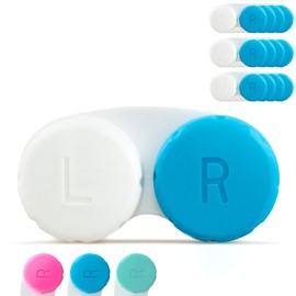 Tampen Contact Lens Case Set, 12 Pieces, Contact Lens Box, Annual Supply, Ideal for Travel, Hygiene, Blue
