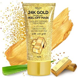 24K Gold Luxury Sparkling Firming Peel Off Mask By Azure  Removes Blackheads, Dirt  Oils  Firms  Moisturizes  Reduces Wrinkles, Fine Lines  Acne Scar 