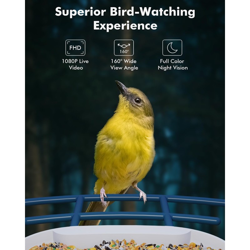 Dzees Smart Bird Feeder with Camera, Bird Feeder Camera Wireless