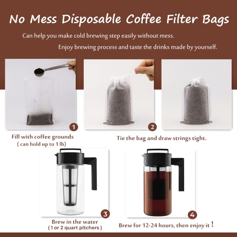 Disposable Cold Brew Coffee Filters - 120 Count Coffee Filter