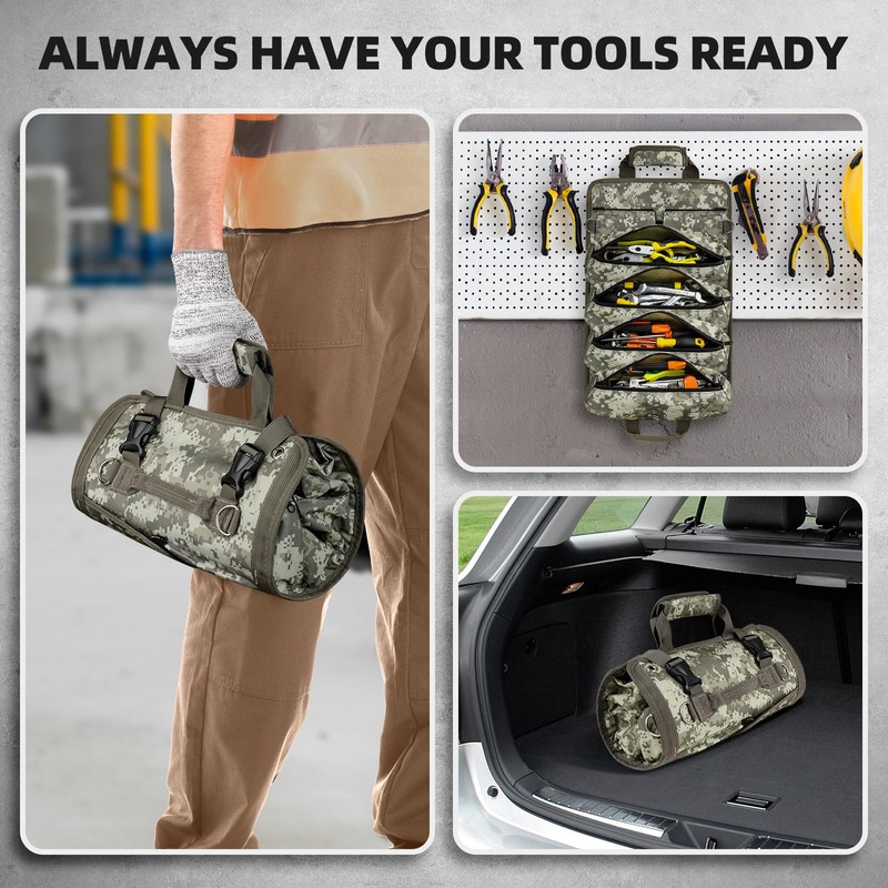 Tool Bag, UUP Heavy Duty Roll Up Tool Bag for