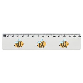 'Cute Bee' 15cm (6 Inch) White Plastic Ruler (RL00052438)