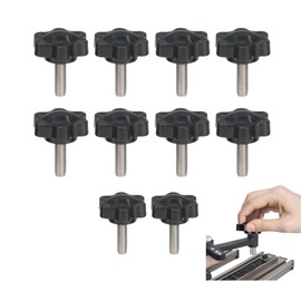 10 Pcs Clamping Handle Screw Knob, Star Handle Knob Grip Thumb Screws, Thumb Nut Screws for Machinery Lathe Tightening, Replacement Machine Handle Clamping Screw Knobs M6 x 16mm