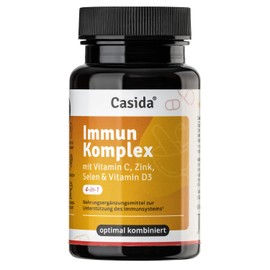Casida® Immun Komplex | 60 Kapseln | mit Vitamin C, Zink, Selen und Vitamin D3 | Unterstützung Immunsystem* | Vegetarisch und natürlich