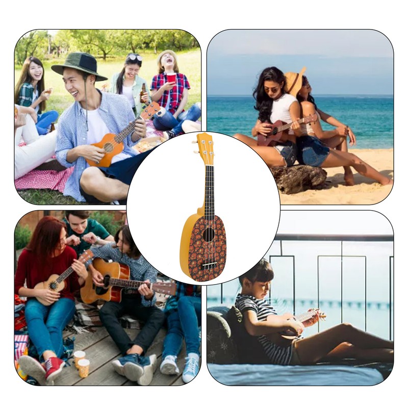 21in Ukulele with Carry Bag Tropical Fruit Pattern for Beginners