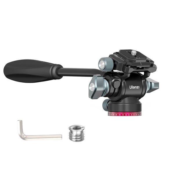 Video Fluid Head for Camera Tripod - ULANZI U-190 Mini Pan Tilt Head Small Panoramic Ball Head with Arca Swiss Quick Release Plate Lightweight Filming Equipment for Compact Camera Load up to 6.6lb/3kg