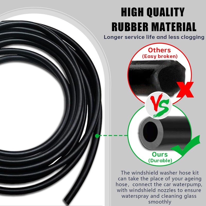 Piburth Windshield Washer Hose Kit 22 Pcs Set, 4M Washer