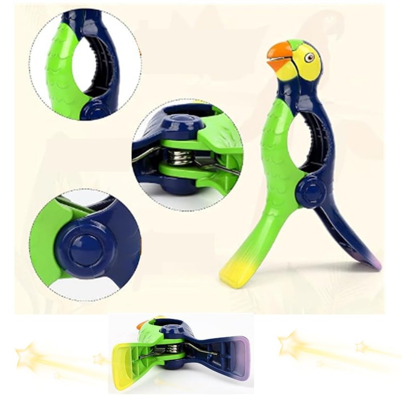 Beach Towel Clips, Granmagazz 4 Pcs Parrot Towel Clips for
