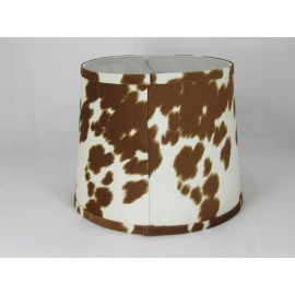 Albert Estate LTD Bronze Faux Cowhide Shade,Hardback, 14" Washer Fitter