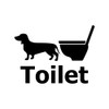[KAIMIRU STORE] Cute Dog Toilet Silhouette Wall Sticker Interior Sticker