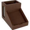 Victor B9505 Desk Pencil Cup with Angled Note Holder, Frosted