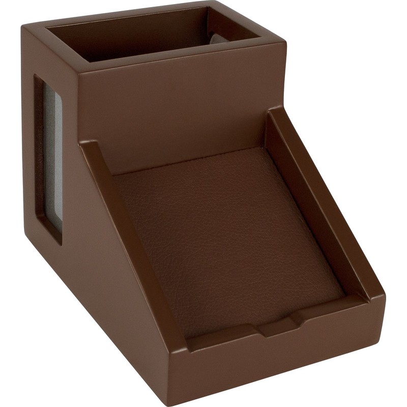 Victor B9505 Desk Pencil Cup with Angled Note Holder, Frosted