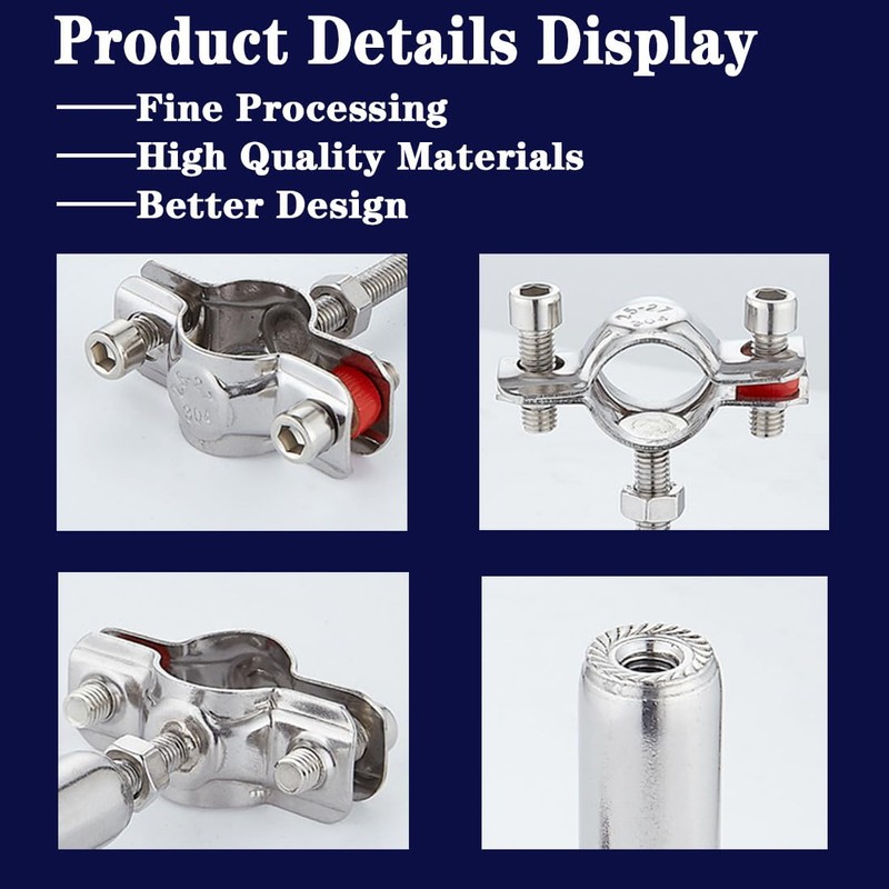 2" Stainless Steel Wall Mount Ceiling Mount Pipe Support，Adjustable Pipe