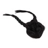 Black Long Double Braid Wig Synthetic Simulated Scalp Heat Resistant