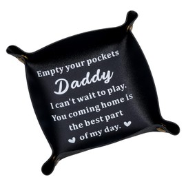 Christmas Gifts for Dad Xmas Stocking Stuffers for Adults Men Daddy Leather Tray Birthday Gifts for Dad from Daughter Son Men Gift for Father New Dad Gifts for Husband from Wife Father Day Daddy Gifts
