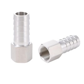 Stainless Steel 1/2" Barb x 3/8" FNPT Female Adaptor Home Brew Fitting Pack of 2