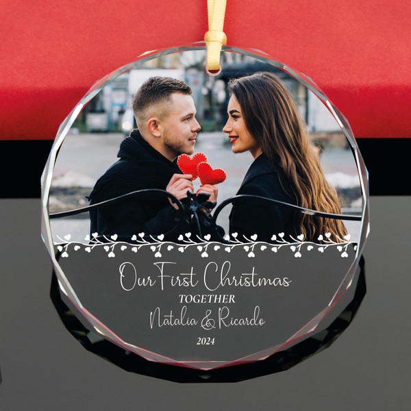 Personalized Our First Christmas Together Photo Ornament, Together Ornament for