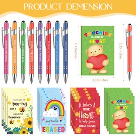 Sumind 32 Pcs Teacher Appreciation Gifts Thank You Gift Inspirational Gifts 16 Pcs Motivational Ballpoint Pens 16 Pcs Mini Journal Notebooks Notepads for School Office Home Travel Gifts (Elegant)
