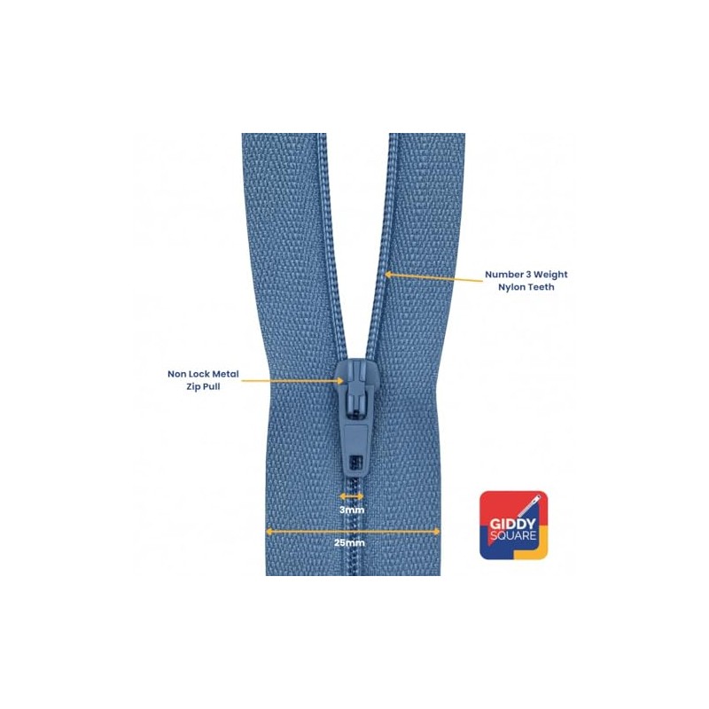 20" (50.8cm) Royal Blue Zip - Closed-End - Dressmaking, Sewing