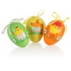 com-four® Easter Eggs in Bright Colours and Designs with Ribbon