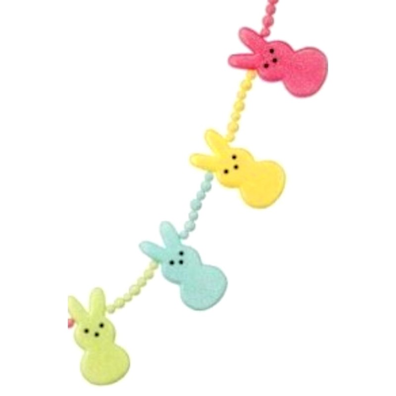 The Bridge Collection 4' Pastel Marshmallow Bunny Garland - Easter