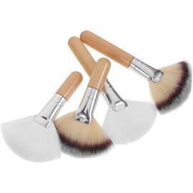 PACKOVE Brocha De Maquillaje En Abanico Para Polvo Suelto Con Cabello De Nylon Suave Y Cepillo Facial Para Resaltar Bronceador Pómulos Y Rubor Herramienta De Belleza Precisa Y Cómoda