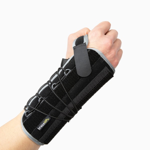 BraceUP Quick Wrap Wrist Support for Carpal Tunnel, Tendinitis and Arthritis - Hand and Wrist Support (Right Hand)