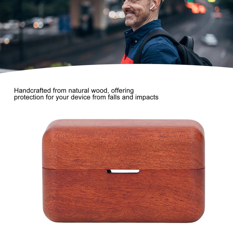 Wood Case for WF‑1000XM4 Earbuds Wooden Wireless Earbuds Protective Case
